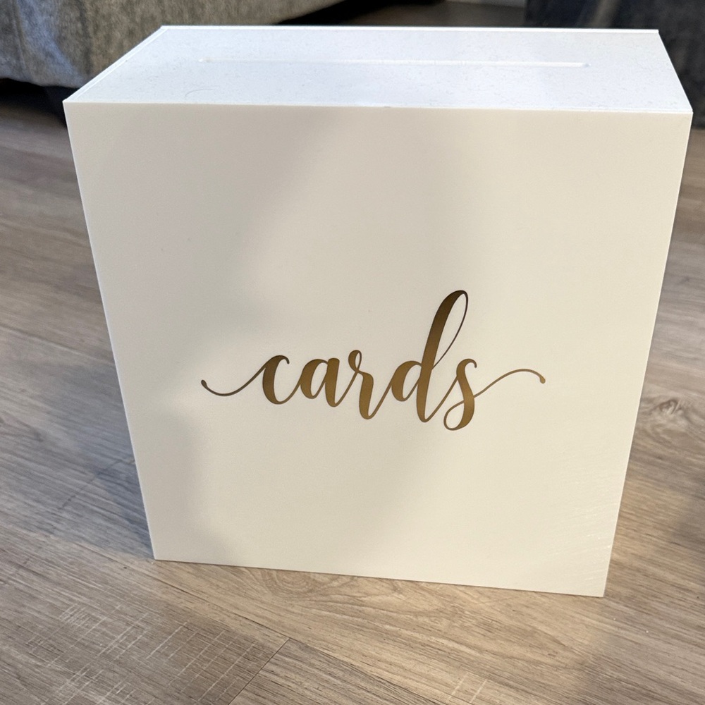 White Card Box with Gold Lettering